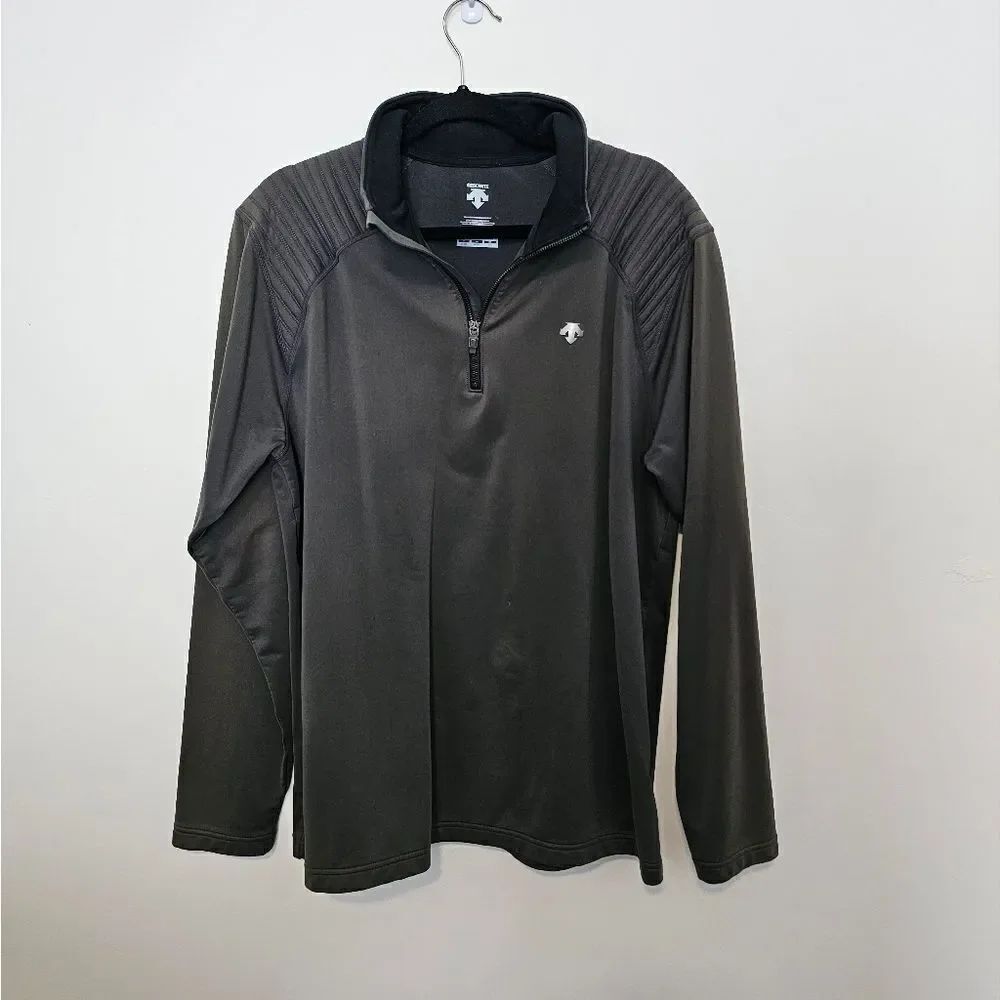 Descente Brown 1/4 Zip Pull Over Mens XL